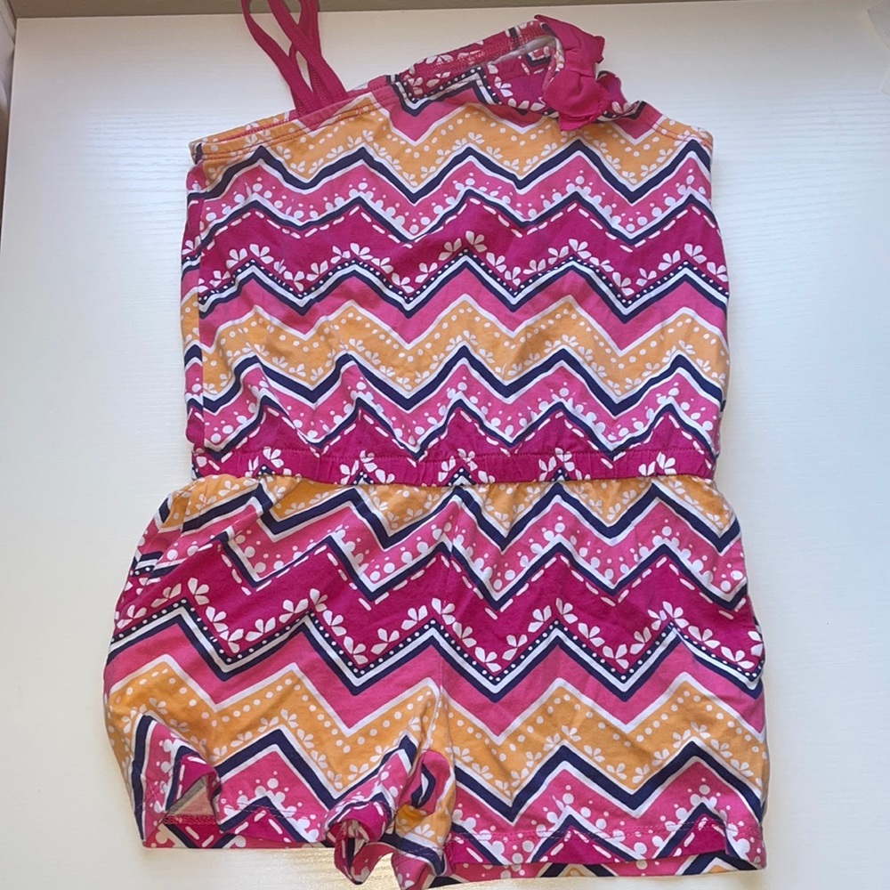Pink tribal print girls romper